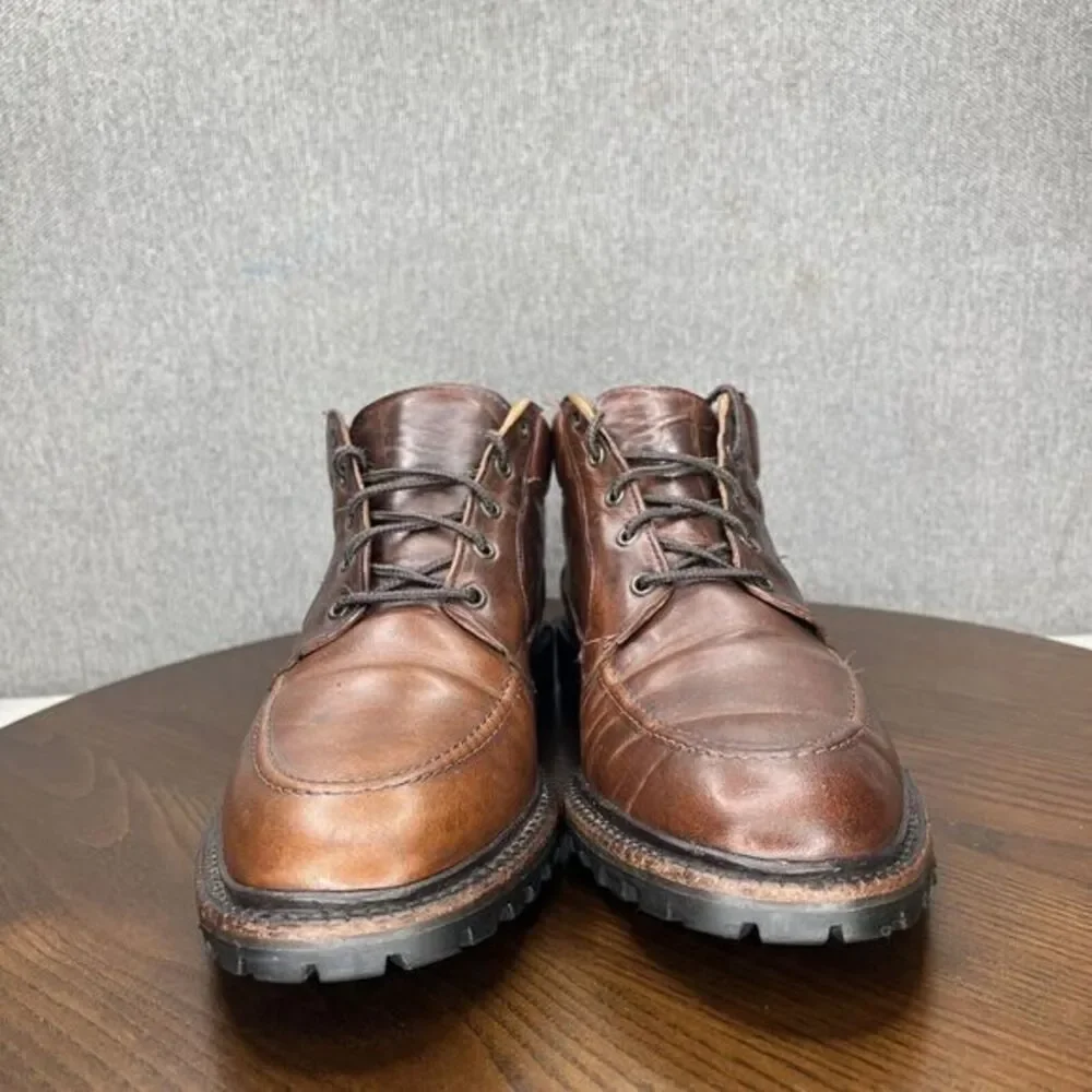 Allen Edmonds Cascade Chukka‎ Boots Men's 9.5B Brown Leather Vibram Moc Toe 6164